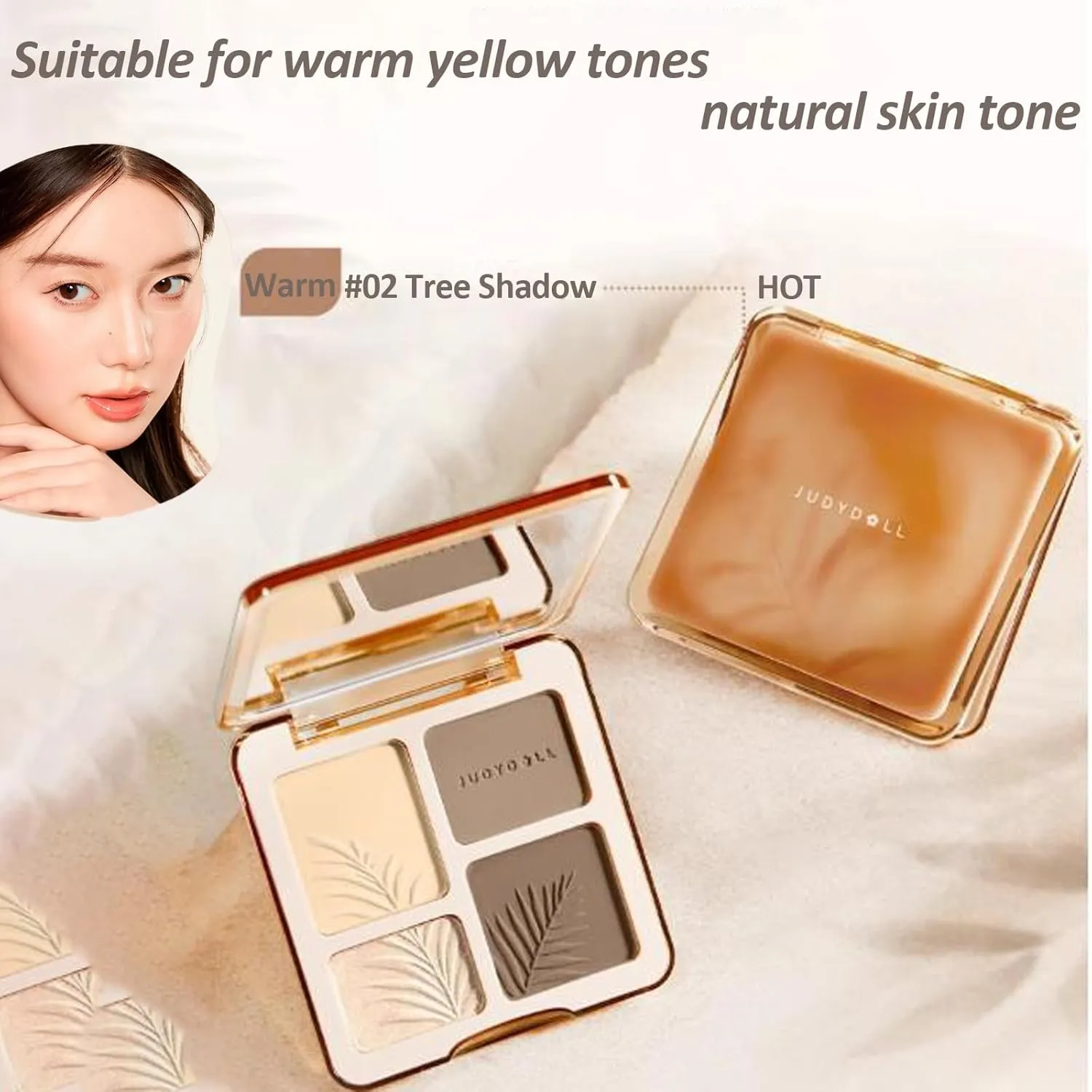 Contour Palette, 2 In bush palatable 1 Highlighter Contour Palette, Lasting Sparkling, Non-Greasy, Cool Toned Contour, Matte & Shimmer, Fine and Smooth Powder, Sculpt the Face Makeup (04 Blush Shadow) Judy Doll 