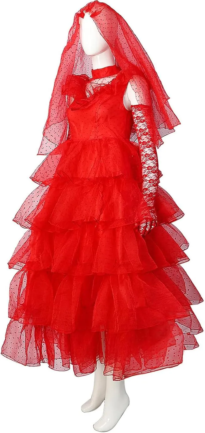 Cosplay Outfits Lydia reelect sacred springboard archaeologist famous substance Deetz Costume Kids Girls Beetle of Juice Costume Lydia Dress Ghost Bride Costume Halloween 
