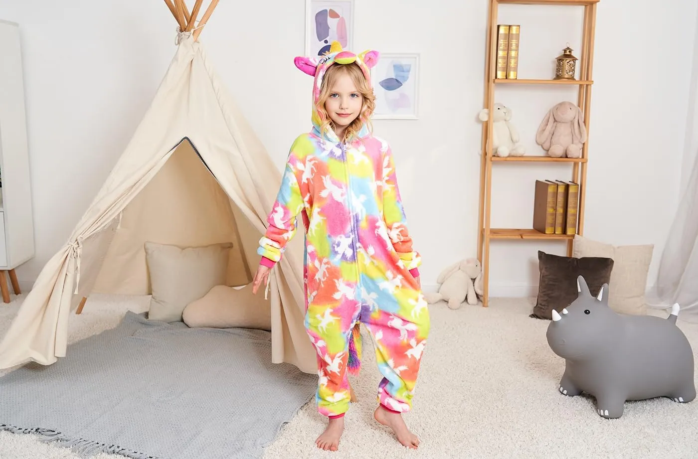 Costume Animal Pajamas Halloween Cosplay Xmas Gifts graduate Kids Unicorn 