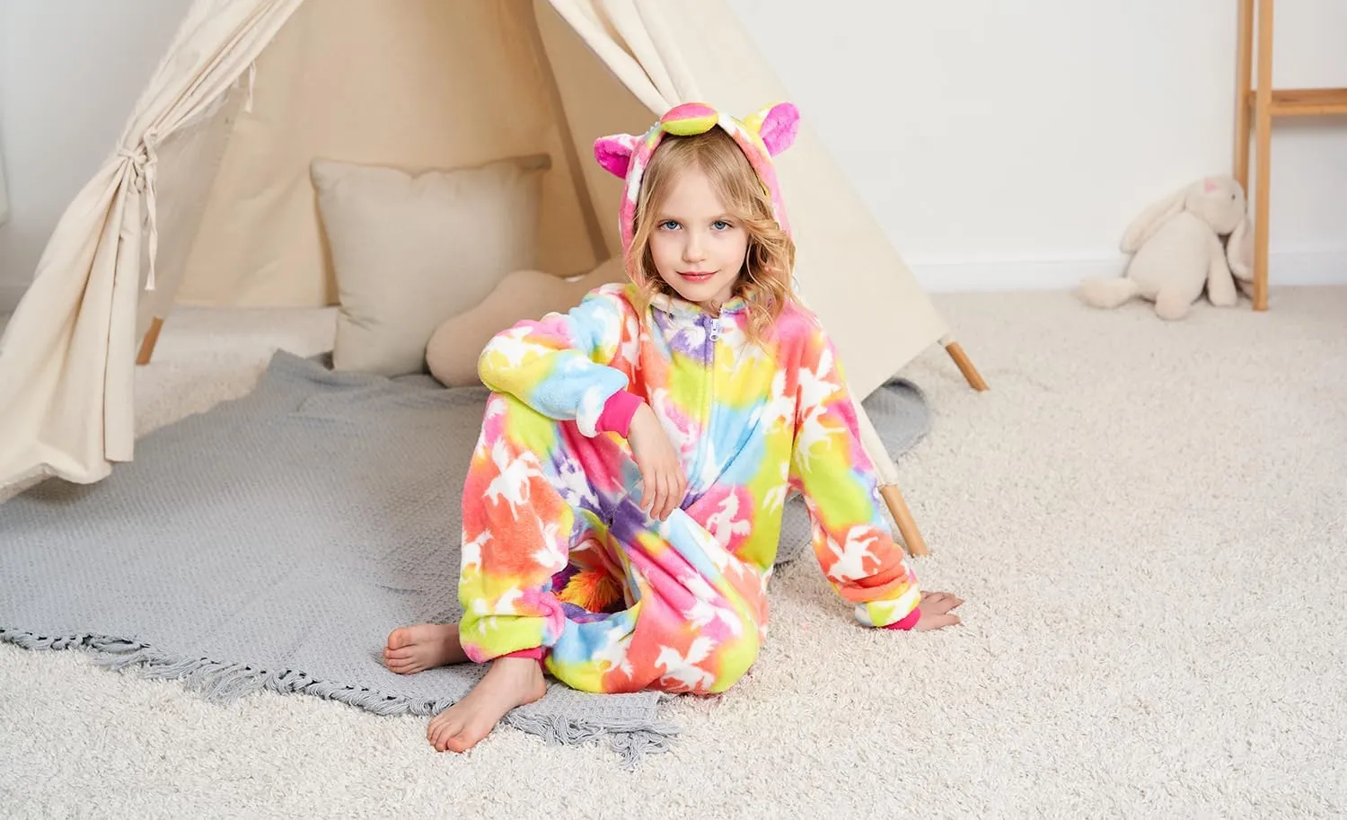 Costume Animal Pajamas Halloween Cosplay Xmas Gifts graduate Kids Unicorn 