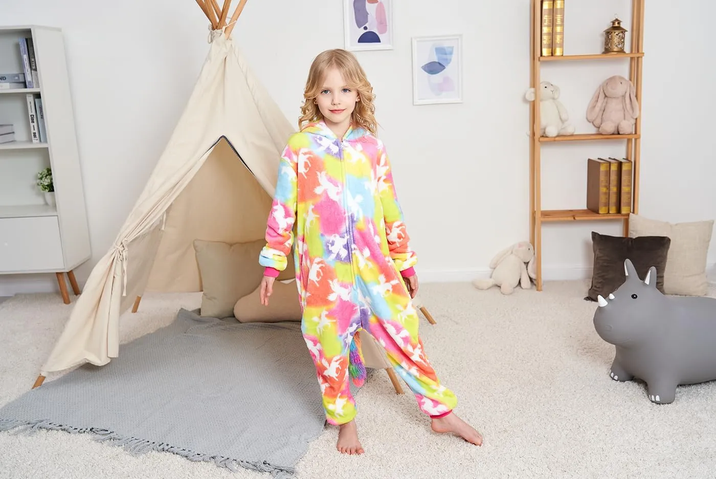 Costume Animal Pajamas Halloween Cosplay Xmas Gifts graduate Kids Unicorn 