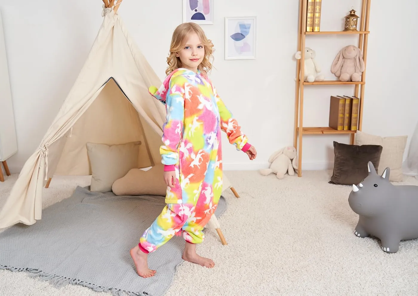 Costume Animal Pajamas Halloween Cosplay Xmas Gifts graduate Kids Unicorn 