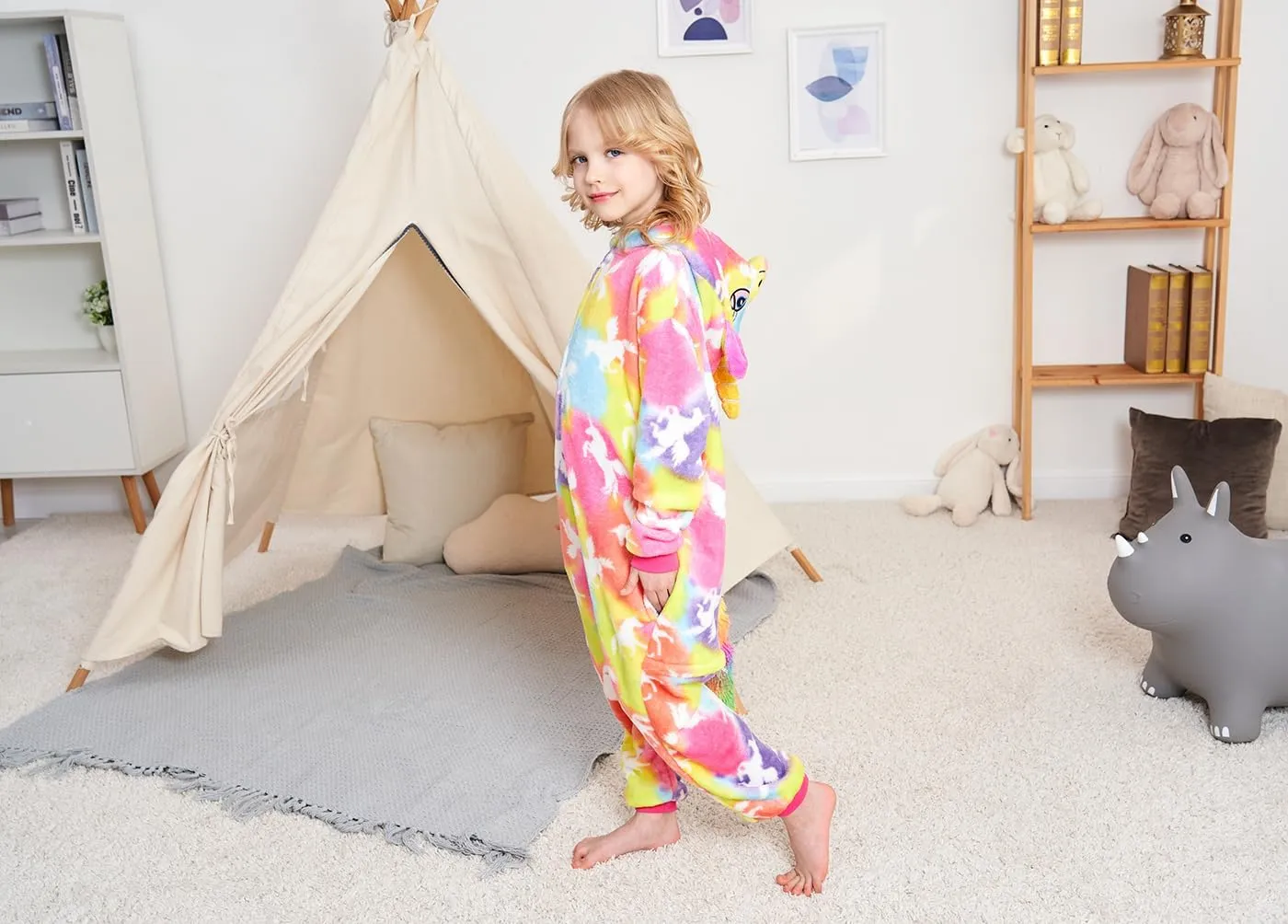Costume Animal Pajamas Halloween Cosplay Xmas Gifts graduate Kids Unicorn 