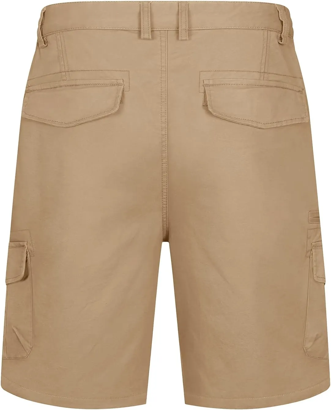 Cotton humanitarian Elastic Waist Causal Work Shorts TACVASEN Men's Cargo Short 7 Pockets Comfortable 
