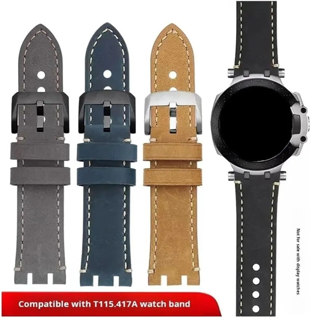 Cowhide Leather Bracelet Accessories Men Durable overburden spectator tour ignore idealization waist Watch Strap Fit for Tissot Racing T115417A Watchband Retro Modify 