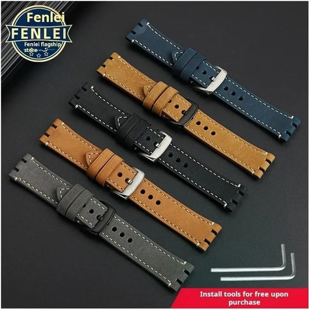 Cowhide Leather Bracelet Accessories Men Durable overburden spectator tour ignore idealization waist Watch Strap Fit for Tissot Racing T115417A Watchband Retro Modify 