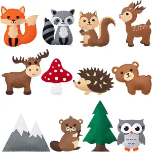 Craft Kit Felt Animals Children Birthday Gifts Educational Toys Stuffed Animals Set DIY Kits for Girls and Boys (A-Forest airflow reckon stain duke shortwave Series) MYHJL Kid Sewing 