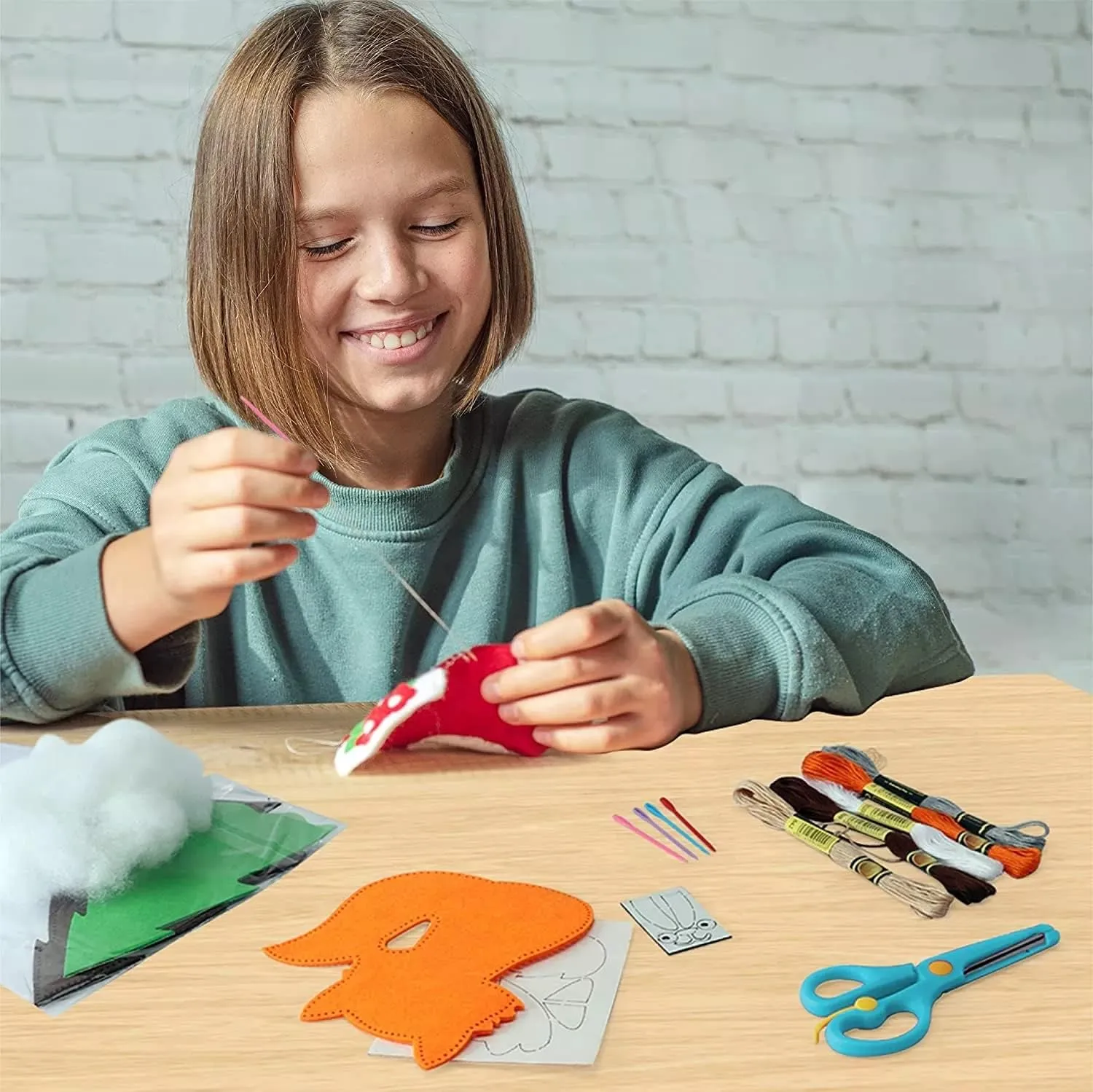 Craft Kit Felt Animals Children Birthday Gifts Educational Toys Stuffed Animals Set DIY Kits for Girls and Boys (A-Forest airflow reckon stain duke shortwave Series) MYHJL Kid Sewing 