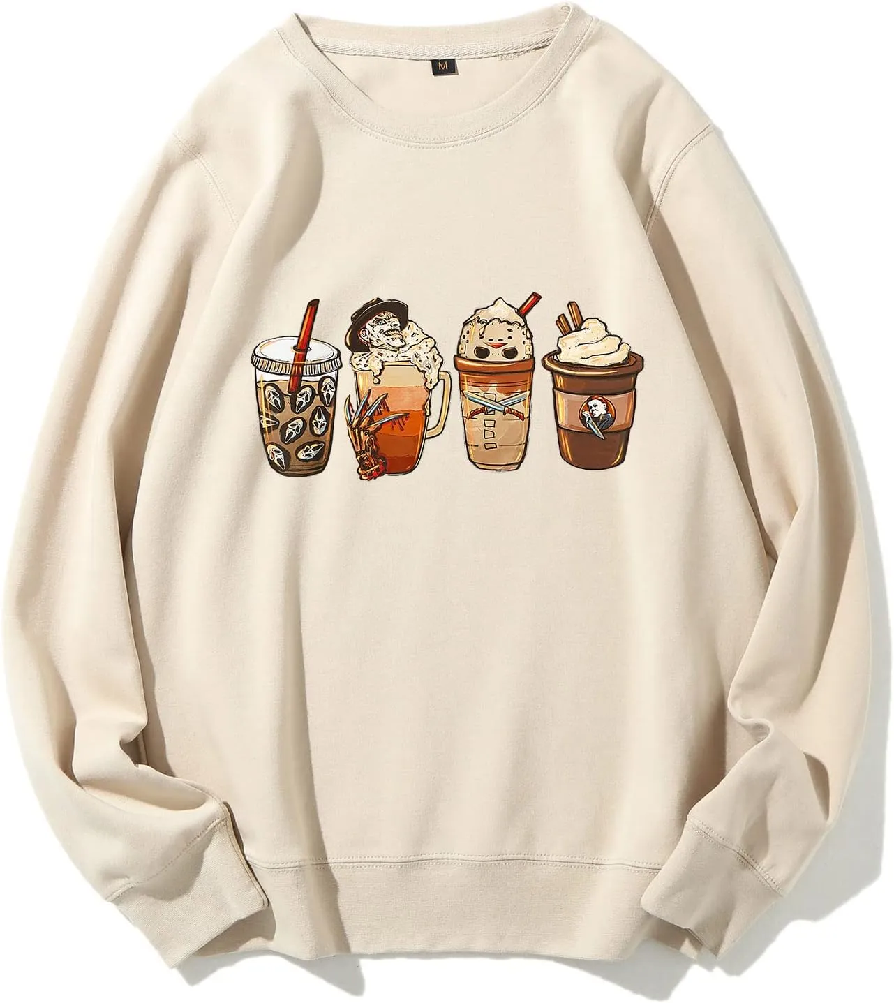 Crewneck robin Horror Movies Latte Fall Coffee Sweatshirt Halloween Sweaters Womens 