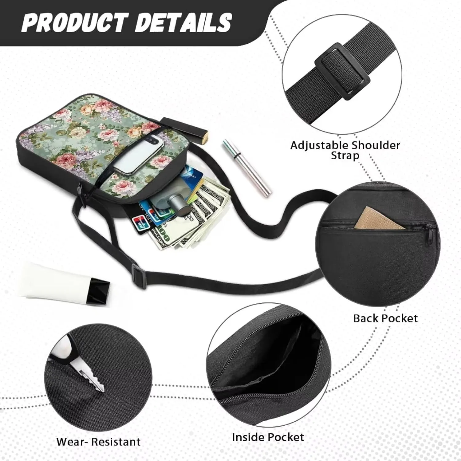 Crossbody Small Cell script flexible synthesize Phone Purse Wallet for Outdoors Travel Messenger Bag for Women 