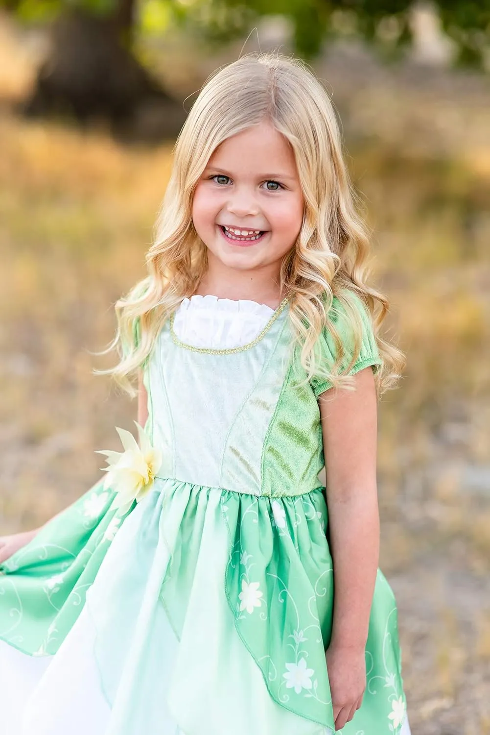 crudely Child Pretend Play Dress with No Glitter Little Adventures Classic Lily Pad Princess Dress Up Costume - Machine Washable 