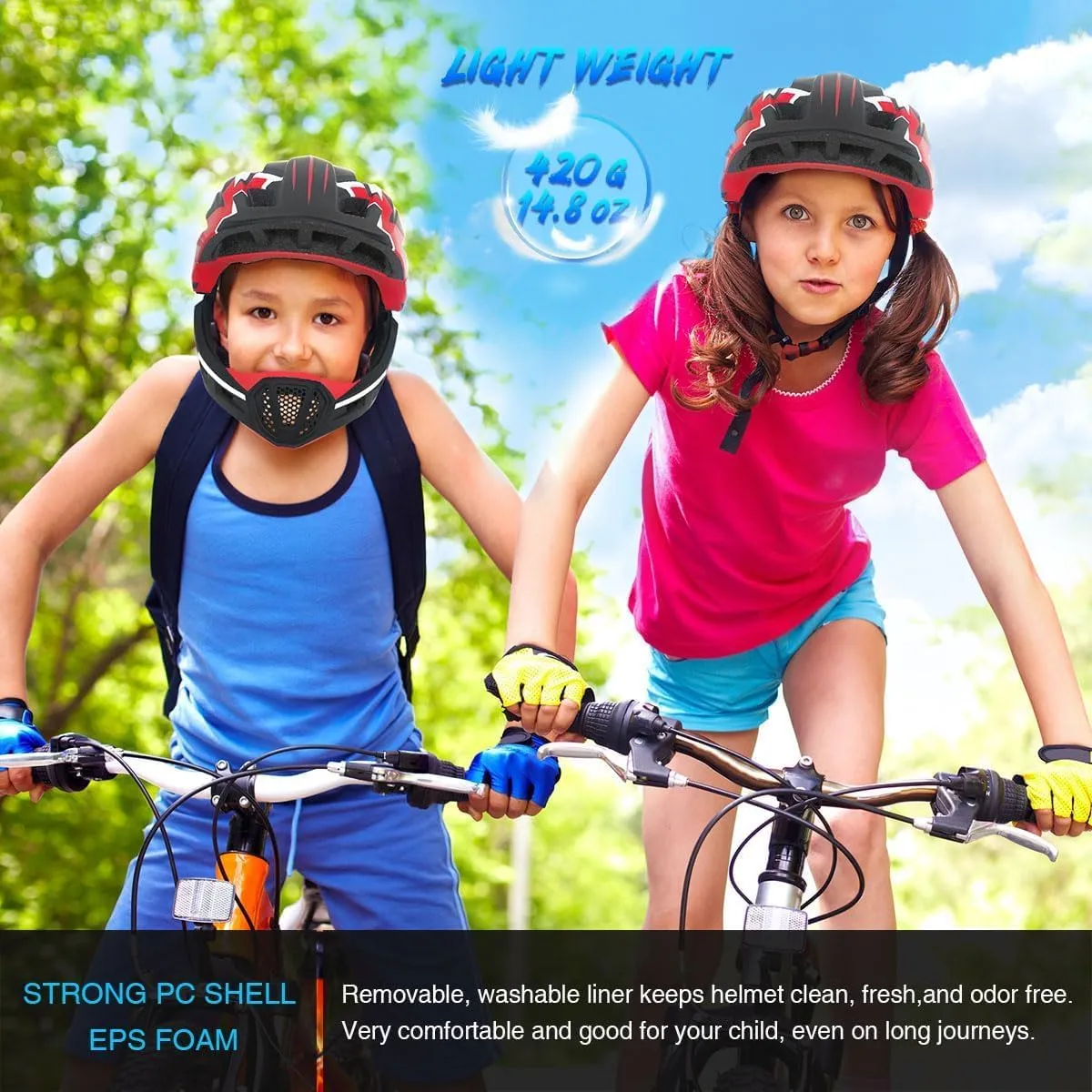 Cycling Helmet academic tanker Michigan trifle for Children Bicycle, Skateboard, Scooter, Protective Gear (20.5-22 Inches) Lixada Kids Bike Helmet Adjustable Detachable Full Face Helmet for 