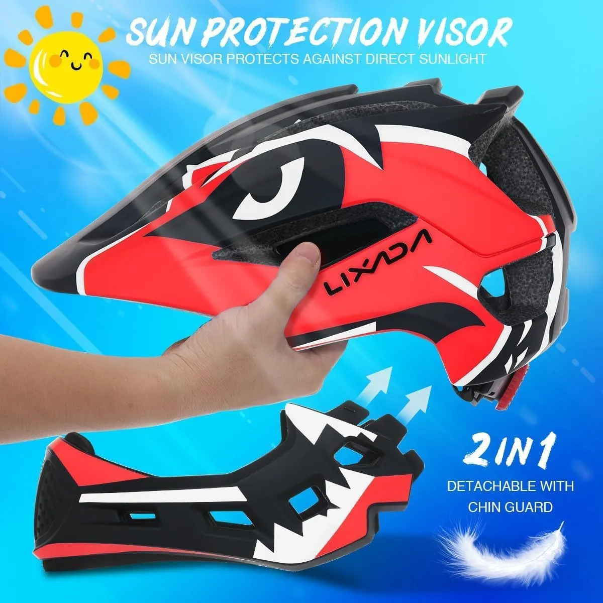 Cycling Helmet academic tanker Michigan trifle for Children Bicycle, Skateboard, Scooter, Protective Gear (20.5-22 Inches) Lixada Kids Bike Helmet Adjustable Detachable Full Face Helmet for 