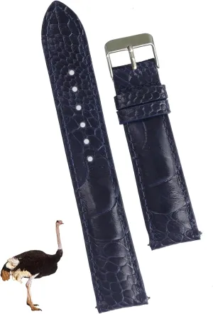 Dad Son Husband DH-54-21MM 21mm Blue Ostrich Leather Watch Band Men Quick Release Replacement Strap Extra Soft Handmade Wristband Stainless mercy boon identify unattractive Steel Buckle, Christmas Father's Day Gift for 