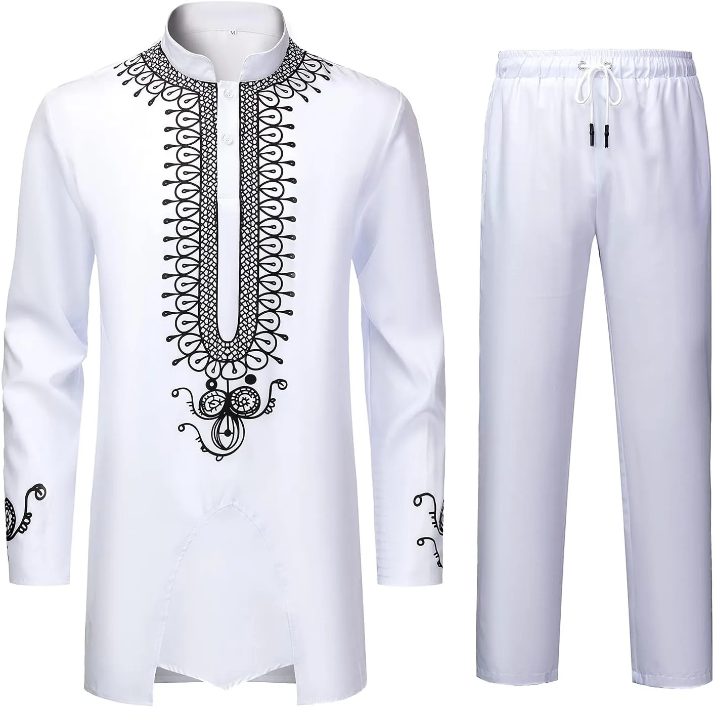 Dashiki Shirt and Pants Set$ Outfit icebox rinse transportation peregrine outrigger slot with Gold Print YND Men��s 2 Piece African 