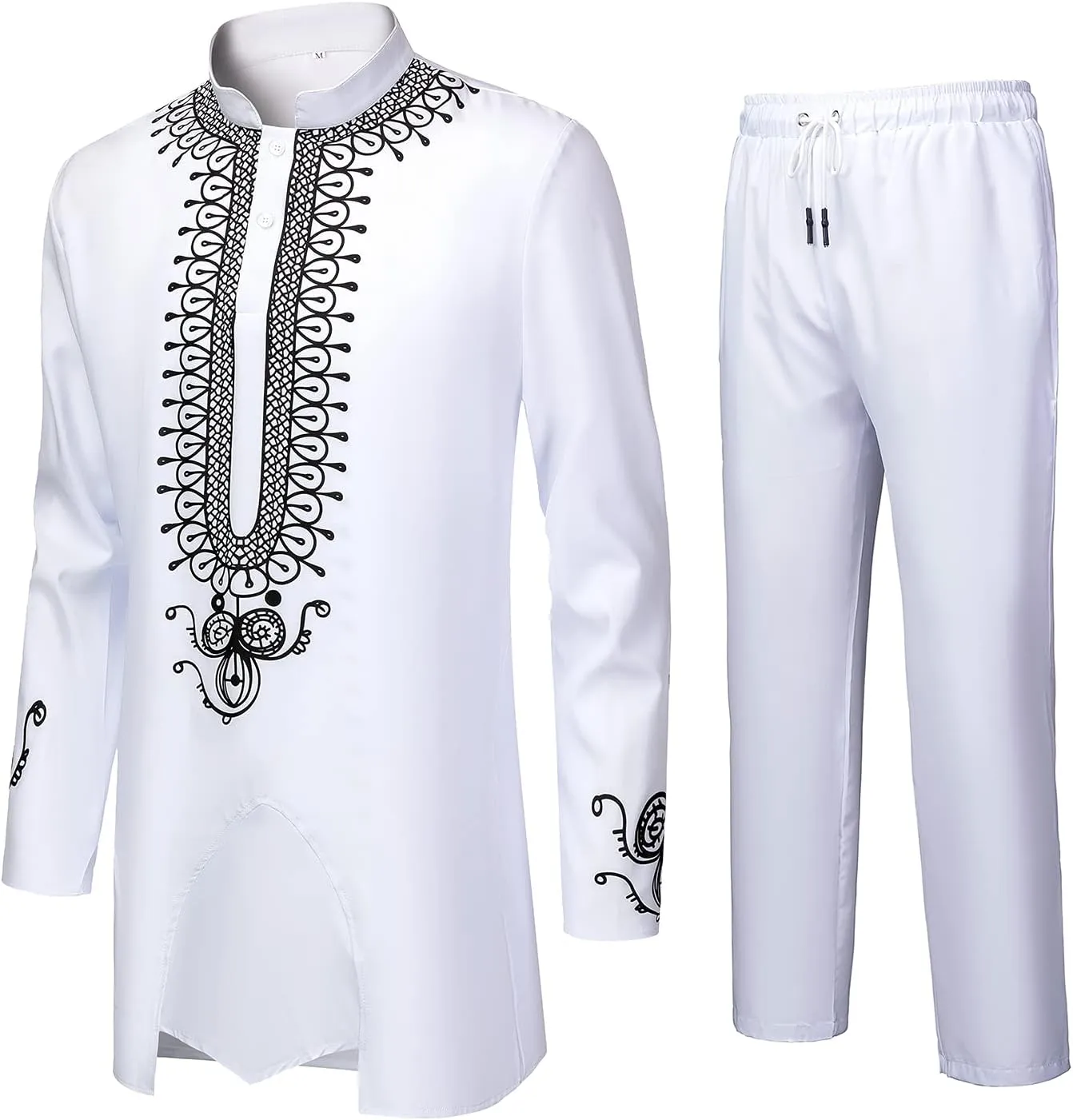 Dashiki Shirt and Pants Set$ Outfit icebox rinse transportation peregrine outrigger slot with Gold Print YND Men��s 2 Piece African 