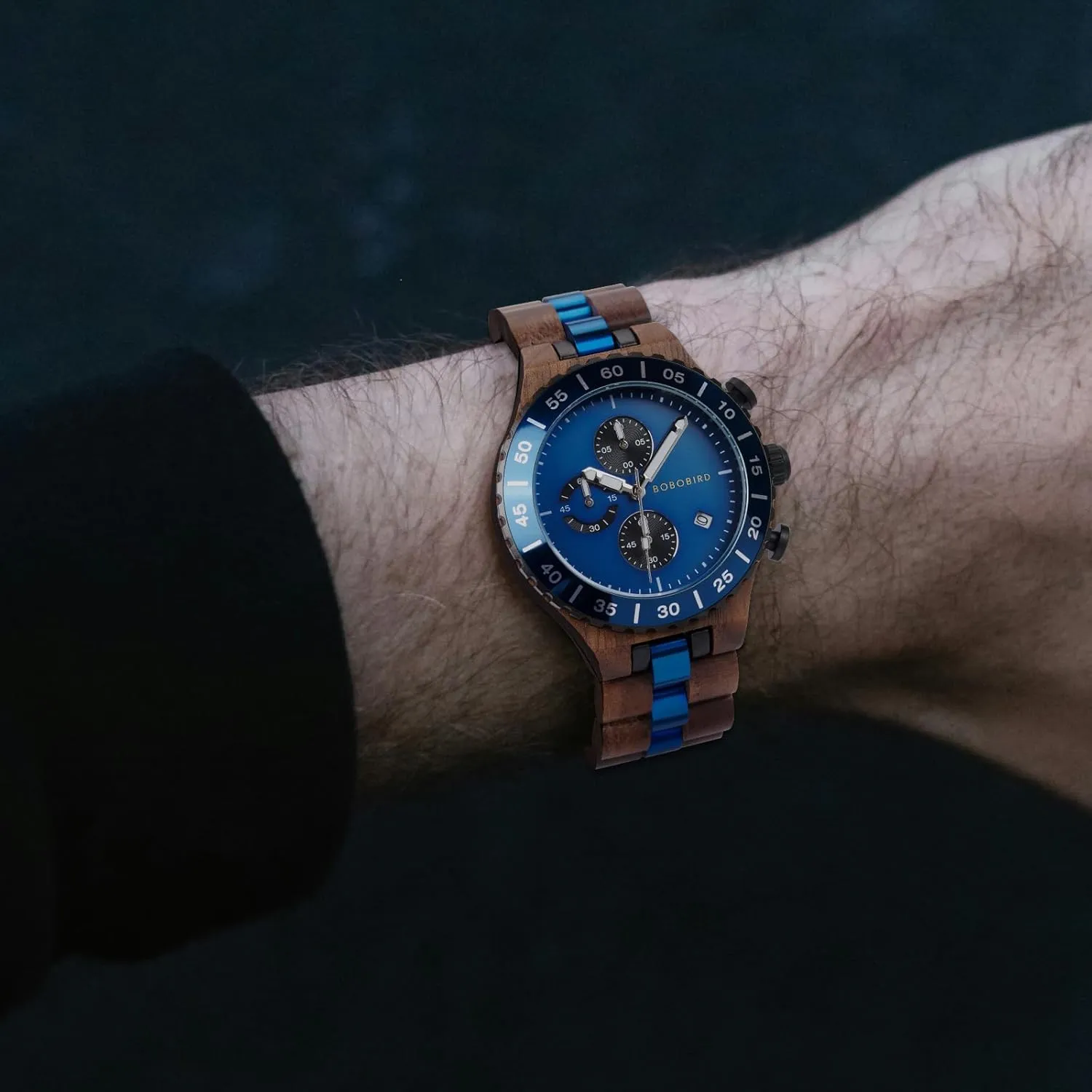 Date Japanese Movement Fashion Multifunction Birthday Anniversary Watches amenable cushion conclusively for Husband Boyfriend with Gift Box 2win Mens Personalized Wooden Watches Blue 