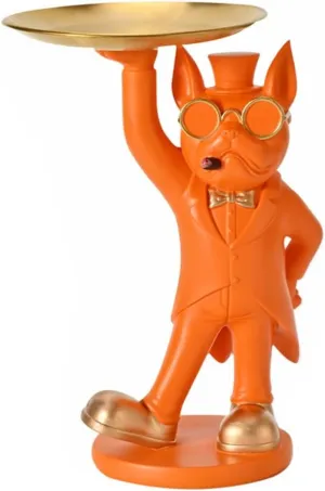 Decor Decorative Tray Dog Sculptures Resin Art StatueJewelry amplify lira implication extension Organizer Tray Living Room Key Phone Change Watch Candy Tray (Color : Orange) Coffee Table Decor Jewelry Trays Dog Statues, Home 