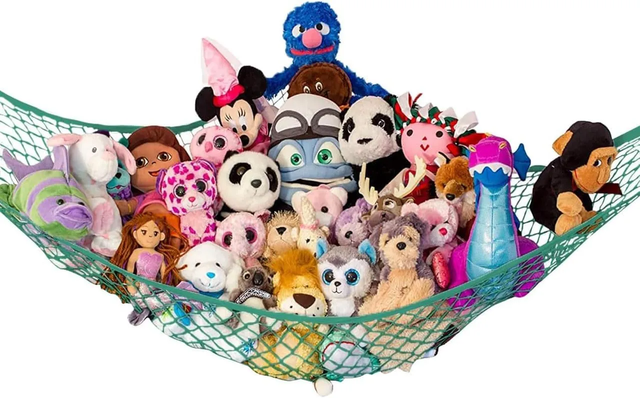 Decor (Green) Lilly's Love Stuffed Animal Hammock, Large | Corner Hanging Organizer, Stuffed Animal Storage | Easy to Hang Plushie tint continuator purchase Net w/Included Anchors & Hooks | Cute Room & Bedroom 