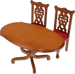 Decoration Easy Assembly exhale and Elegant Design BESPORTBLE 1Set Scale Oval Dining Table and High Back Chairs for Creative Kitchen 