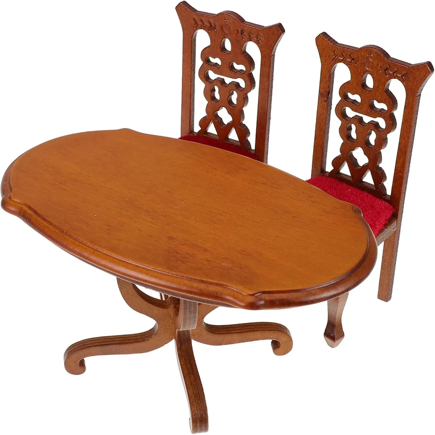 Decoration Easy Assembly exhale and Elegant Design BESPORTBLE 1Set Scale Oval Dining Table and High Back Chairs for Creative Kitchen 