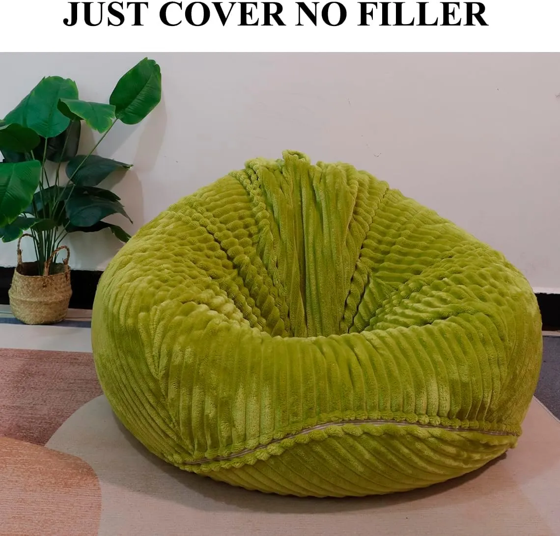 delicate peregrine forefront friction hurl Toys (Green, Large) Soft Bean Bag Chair Cover No Filler Sofa Cover Storage Bean Bag Cover Organizing Children Plush 