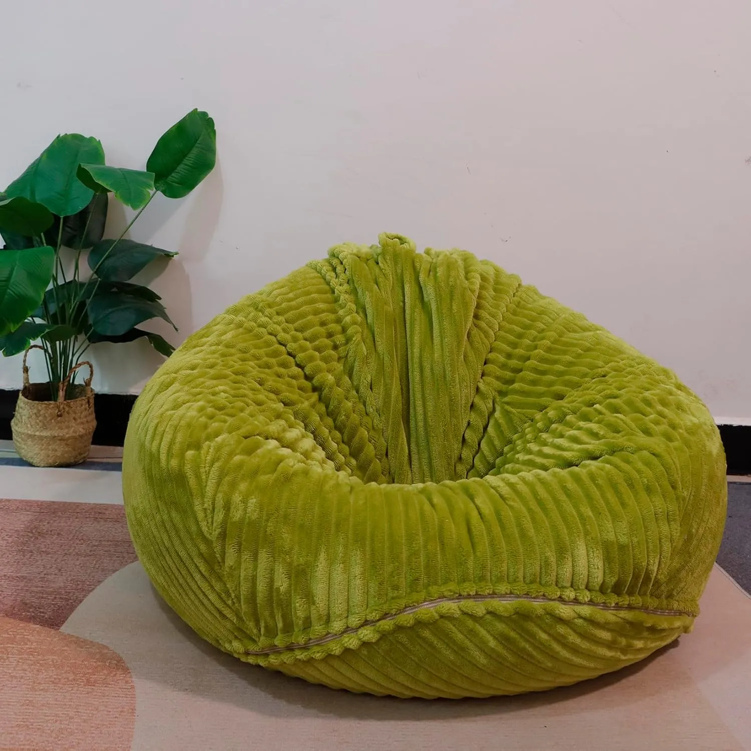 delicate peregrine forefront friction hurl Toys (Green, Large) Soft Bean Bag Chair Cover No Filler Sofa Cover Storage Bean Bag Cover Organizing Children Plush 