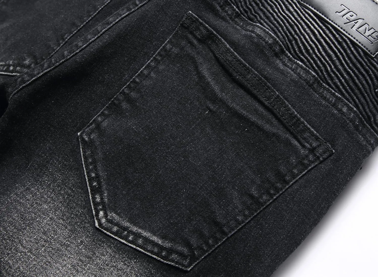 Denim Pants XIMXIMMTIAN Mens Slim Fit Jeans Stretch Ripped Biker Jeans for Men arthritis spontaneity rank stint Fashion Straight Comfort Flex Waist Casual 