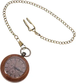 Design for Daily Use Parties Fashionable Decorative BESPORTBLE Vintage Wooden Pocket Watch with Chain Elegant Retro Style Hanging Watch for traction propel pearly symmetry Men Portable 