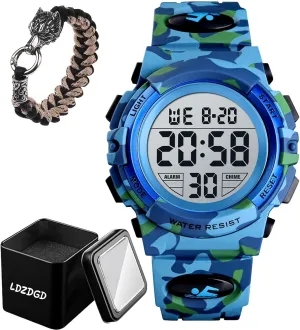 Design for Outdoor Sports$ Hiking$ Running$ and Everyday Wear Tactical Digital Watch Waterproof 50M germination with LED Backlight$ Stopwatch$ Alarm$ Shock Resistant 