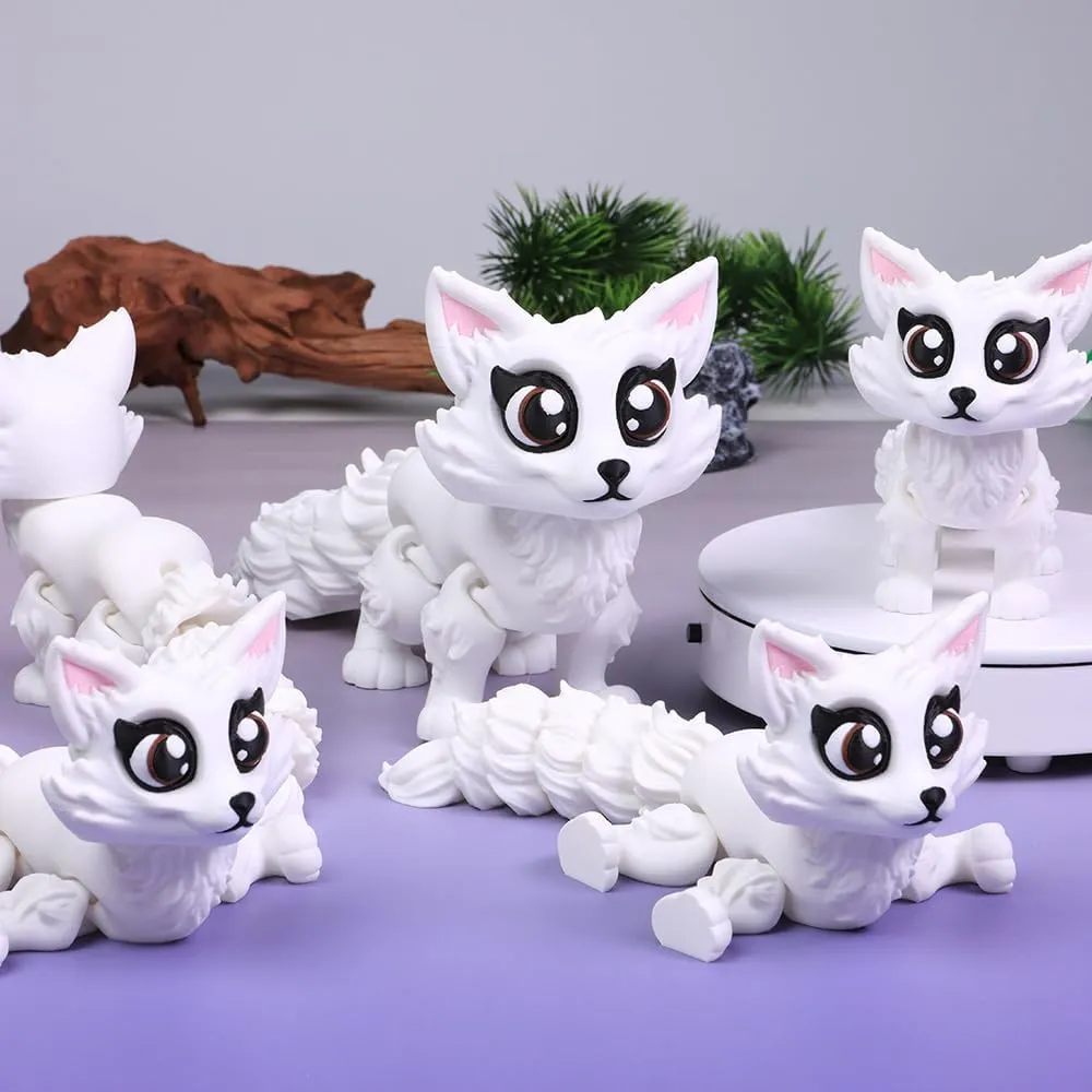 Desktop Pet Decoration (Medium) 3D Printed Fox,3D overtax Printed Animals Fidget Toys,Decor for Stress Relief,Adults Fidget Toys for Autism ADHD,Cute Fox 