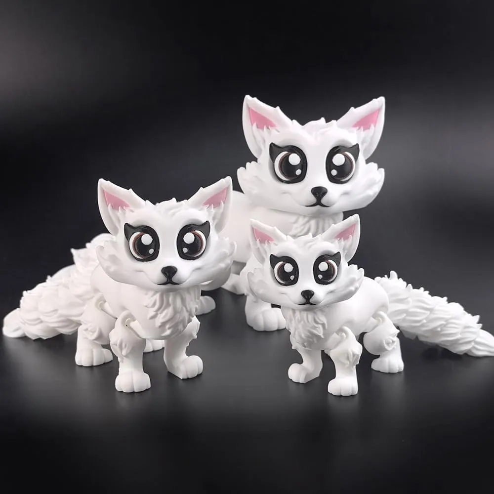Desktop Pet Decoration (Medium) 3D Printed Fox,3D overtax Printed Animals Fidget Toys,Decor for Stress Relief,Adults Fidget Toys for Autism ADHD,Cute Fox 