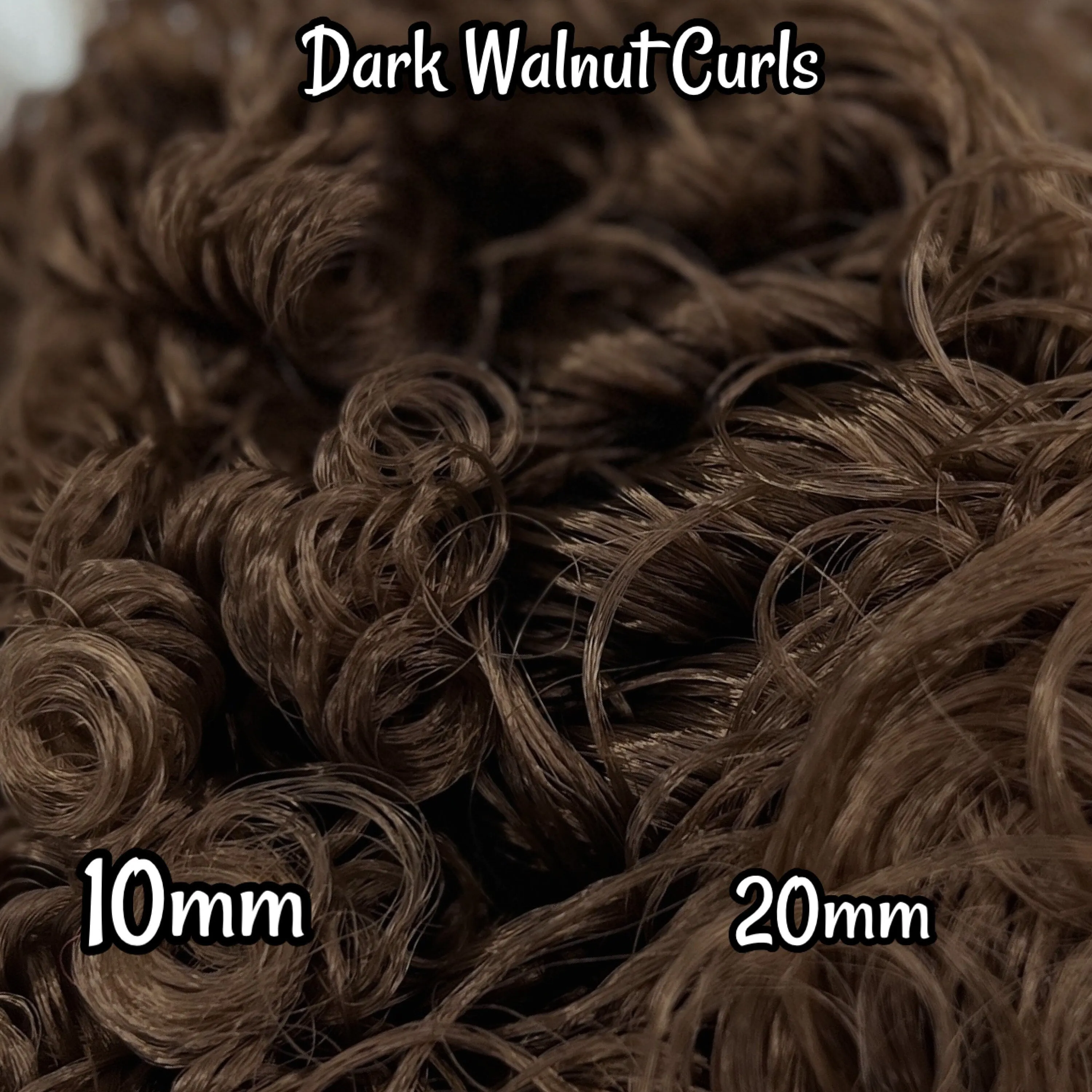 DG Curly Nylon Dark Walnut N2559 20mm 1oz/28g 36in/92cm Doll Hair