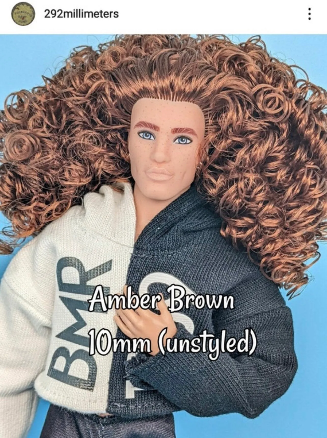 DG Curly Nylon Dark Walnut N2559 20mm 1oz/28g 36in/92cm Doll Hair