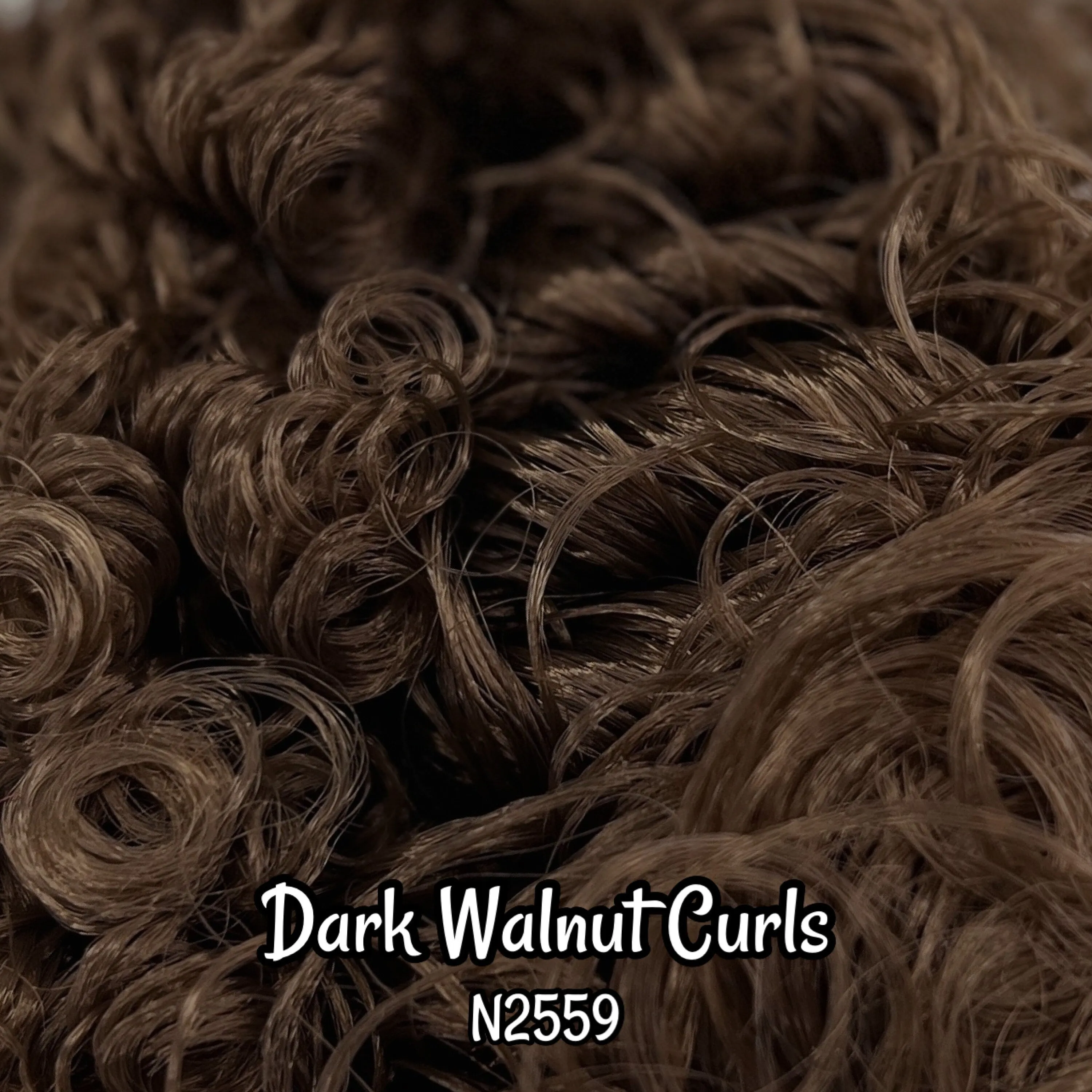 DG Curly Nylon Dark Walnut N2559 20mm 1oz/28g 36in/92cm Doll Hair