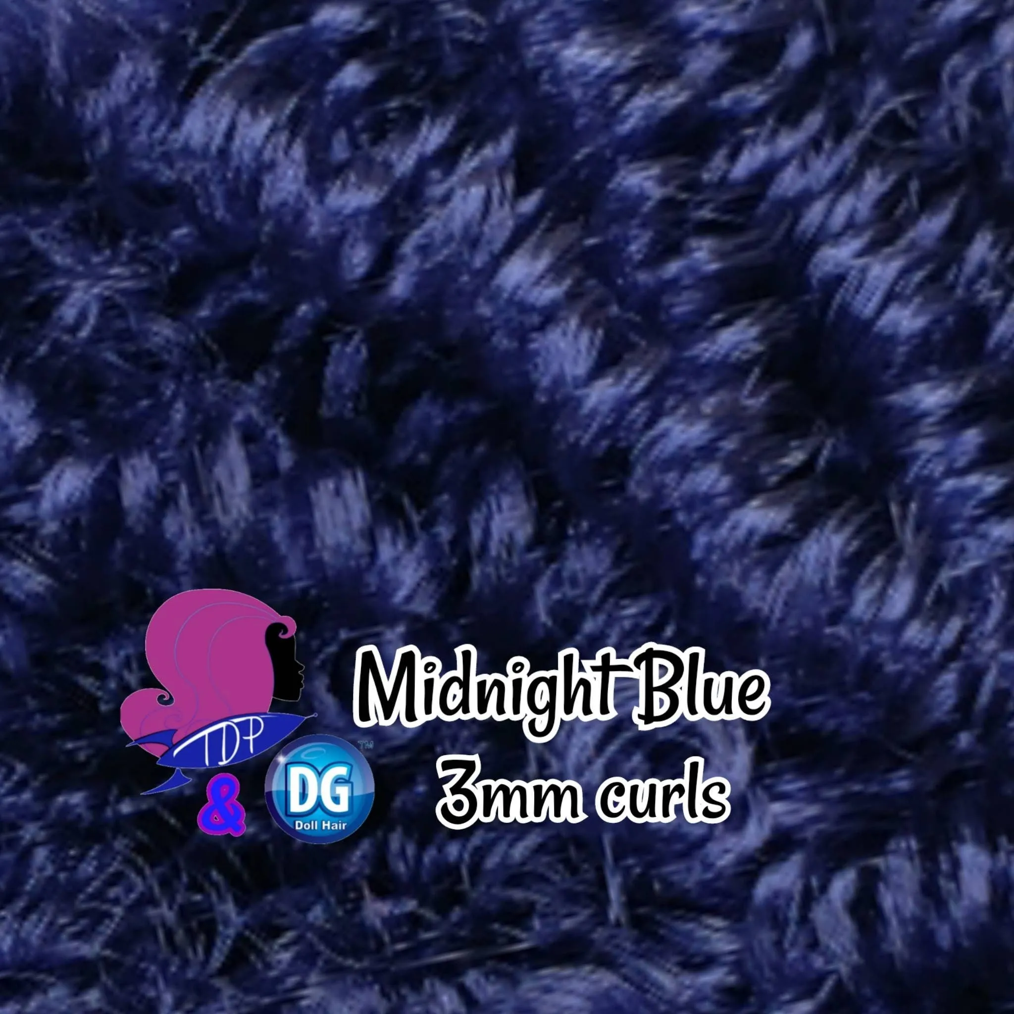 DG Curly Nylon Midnight Blue JN4095 3mm 1oz/28g 36in/92cm Doll Hair