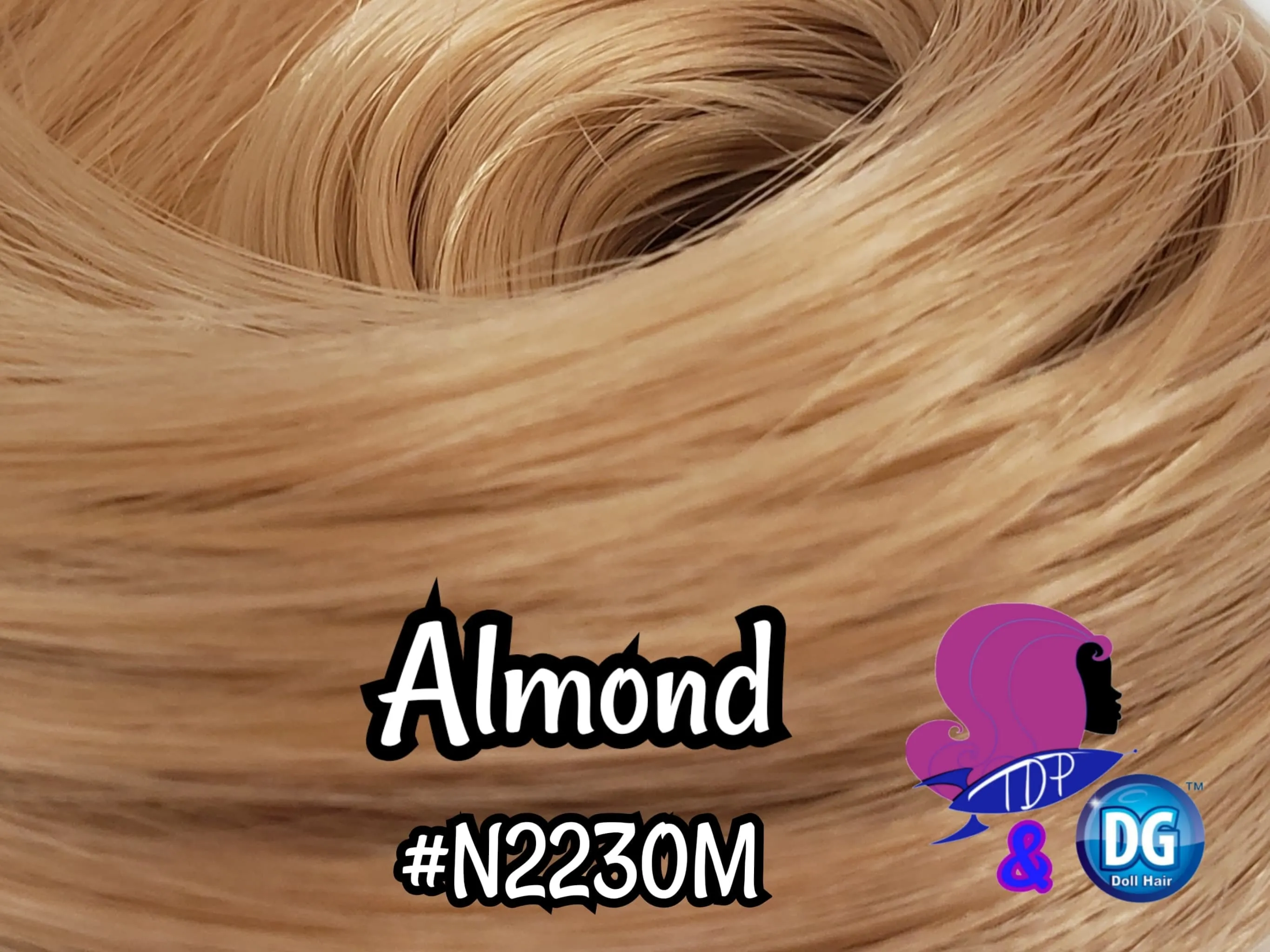 DG Straight Nylon Almond N2230M  1oz/28g 36inches/92cm hank Brown Blonde Doll Hair