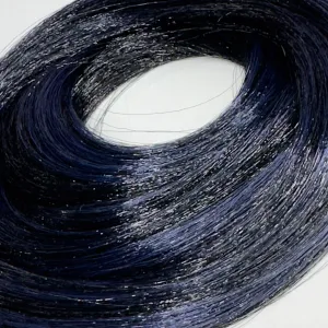 DG Straight Nylon Custom Blend Shimmer Shine Black & Midnight Blue 1oz/28g 36inch/92cm blue Doll Hair
