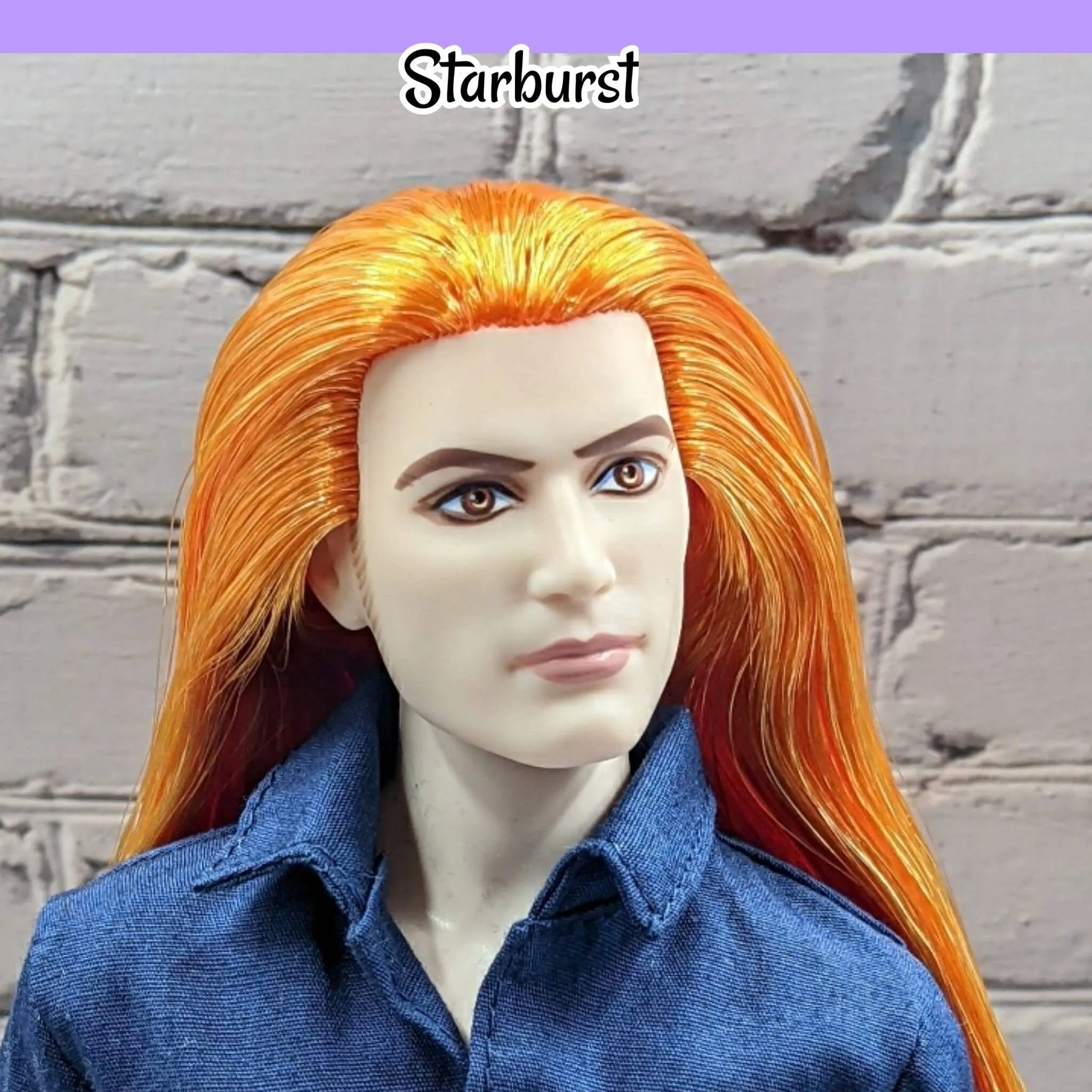 DG Straight Nylon Shimmer Shine Starburst ZN4178 1oz/28g 36inch/92cm hank orange Doll Hair