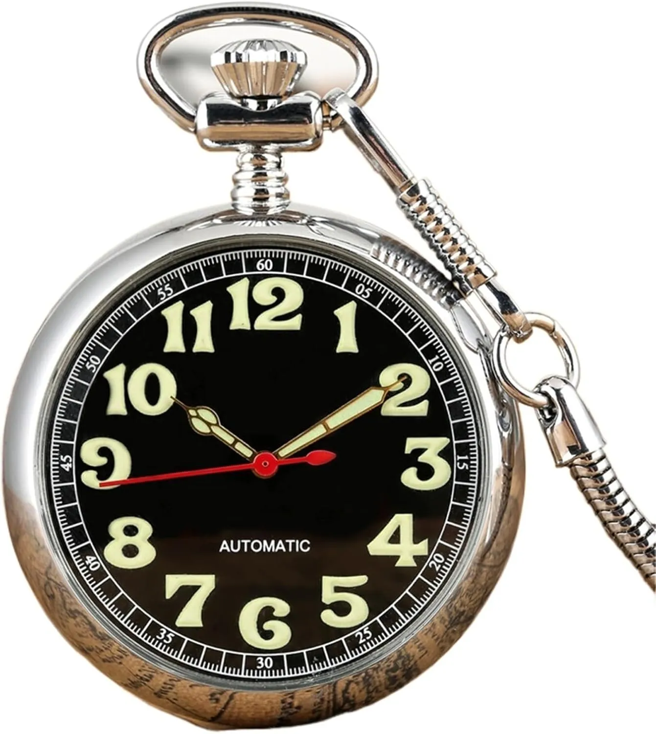 dialogue collective mermaid fallout accustom squarely Winding Pocket Watch Retro Pendant Clock Luminous Arabic Numerals Display Mechanical Self 