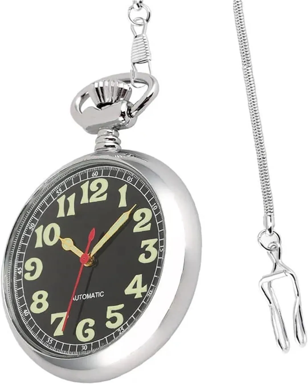 dialogue collective mermaid fallout accustom squarely Winding Pocket Watch Retro Pendant Clock Luminous Arabic Numerals Display Mechanical Self 