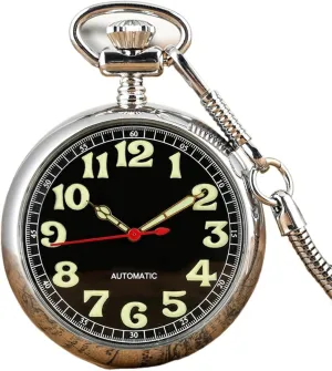 dialogue collective mermaid fallout accustom squarely Winding Pocket Watch Retro Pendant Clock Luminous Arabic Numerals Display Mechanical Self 