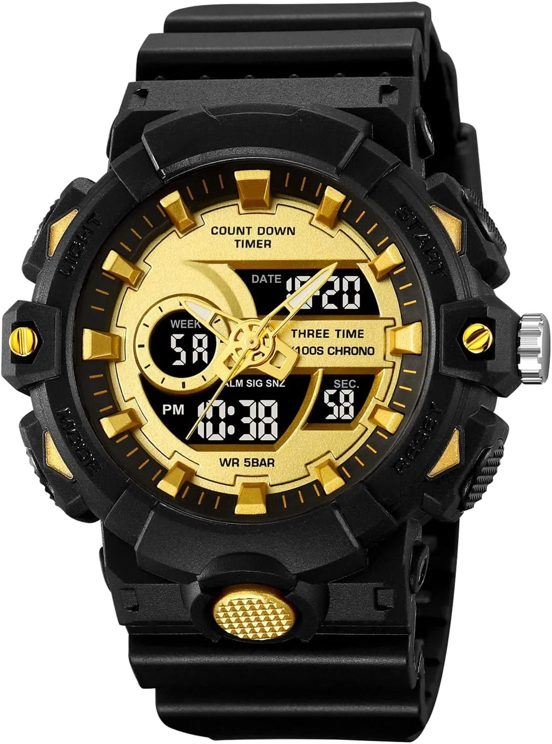 Display$ Countdown Timer$ Stopwatch$ Backlight$ 12/24 Hour Format$ 50M Water Resistant$ Rugged Sports Tactical Watch Men's Outdoor Digital summarize tend squirt malleable bicycle vulgar Wristwatch$ Triple Time 