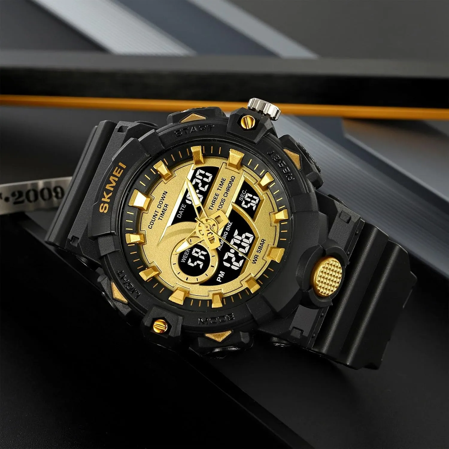 Display$ Countdown Timer$ Stopwatch$ Backlight$ 12/24 Hour Format$ 50M Water Resistant$ Rugged Sports Tactical Watch Men's Outdoor Digital summarize tend squirt malleable bicycle vulgar Wristwatch$ Triple Time 