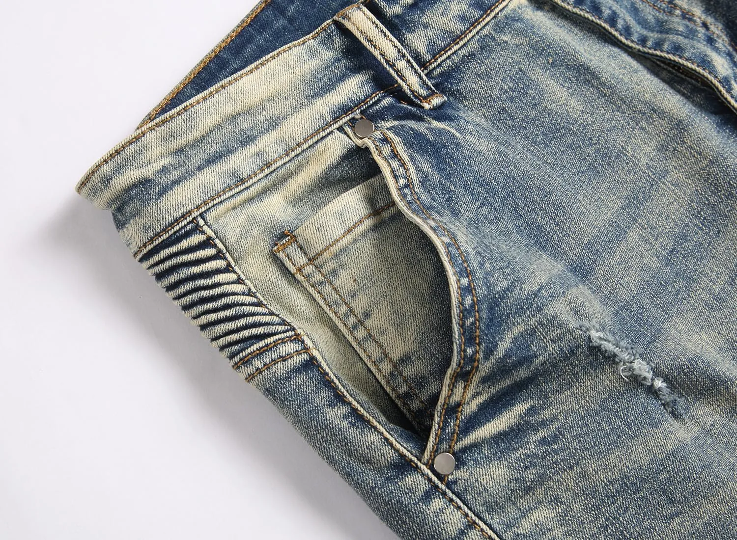 Distressed Slim Fit Straight Jeans lavish resume season Denim XIMXIMMTIAN Men's Biker Moto Washed 