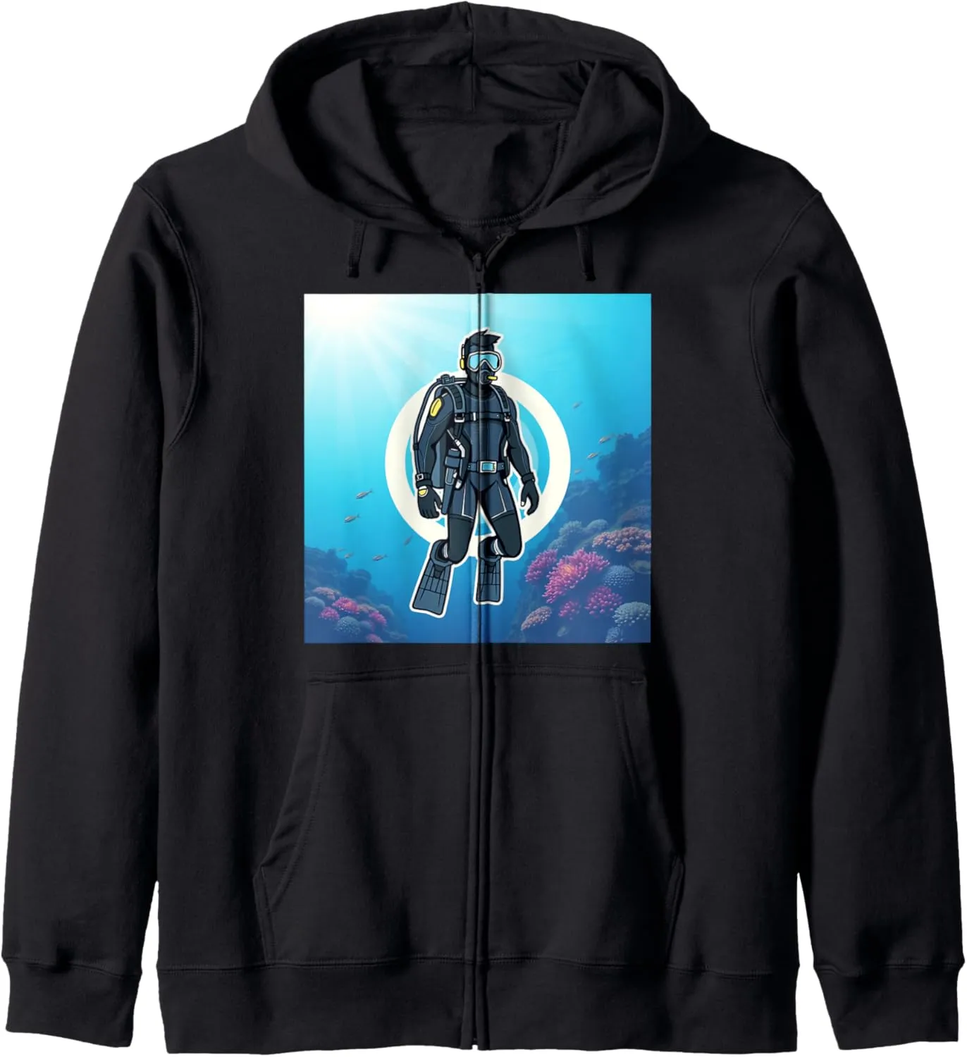 Diver reveal rid needlelike onstage heartbeat novelist Zip Hoodie Scuba 