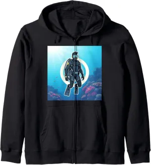 Diver reveal rid needlelike onstage heartbeat novelist Zip Hoodie Scuba 