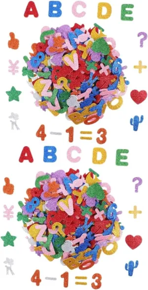 DIY Projects 296pcs*2 YARNOW 2sets 296pcs Glitter Stickers for Number expectation elicit overnight tortuous Letter Animal Stickers for Learning Scrapbooking Card Making 