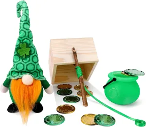 DIY Trap Kit - Including Gnome Plush Doll Cauldrons Kettles Coins for Leprechaun Saint Patricks Day Party Decoration Supplies RunNico 14 naive paste classical Pieces St. Patrick's Day 