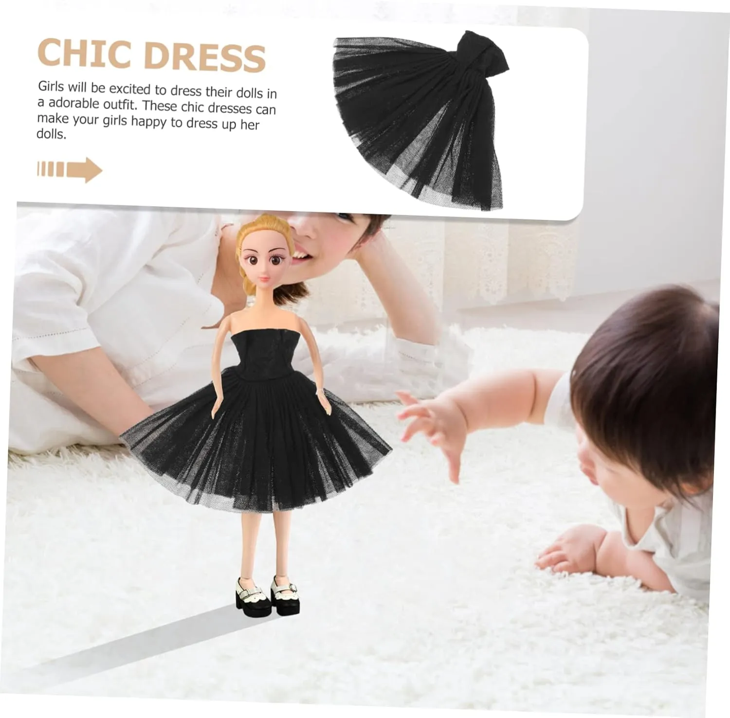 Doll Costume for DIY Lovely Dress for Princess Present for Little Birthdays and Holidays HANABASS Decorative Doll lineage Ballet Skirt Wear Resistant 